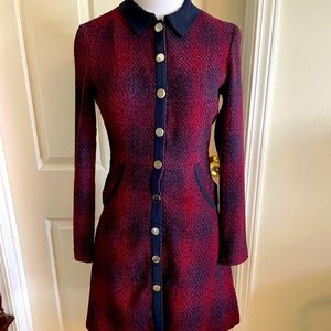 Gorgeous Maje Renitia tweed mini shirt dress